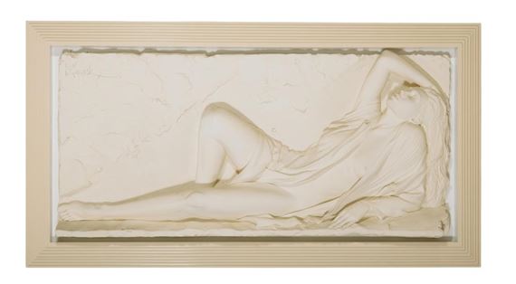 Large Reclining Woman with Open Blouse by Bill Mack