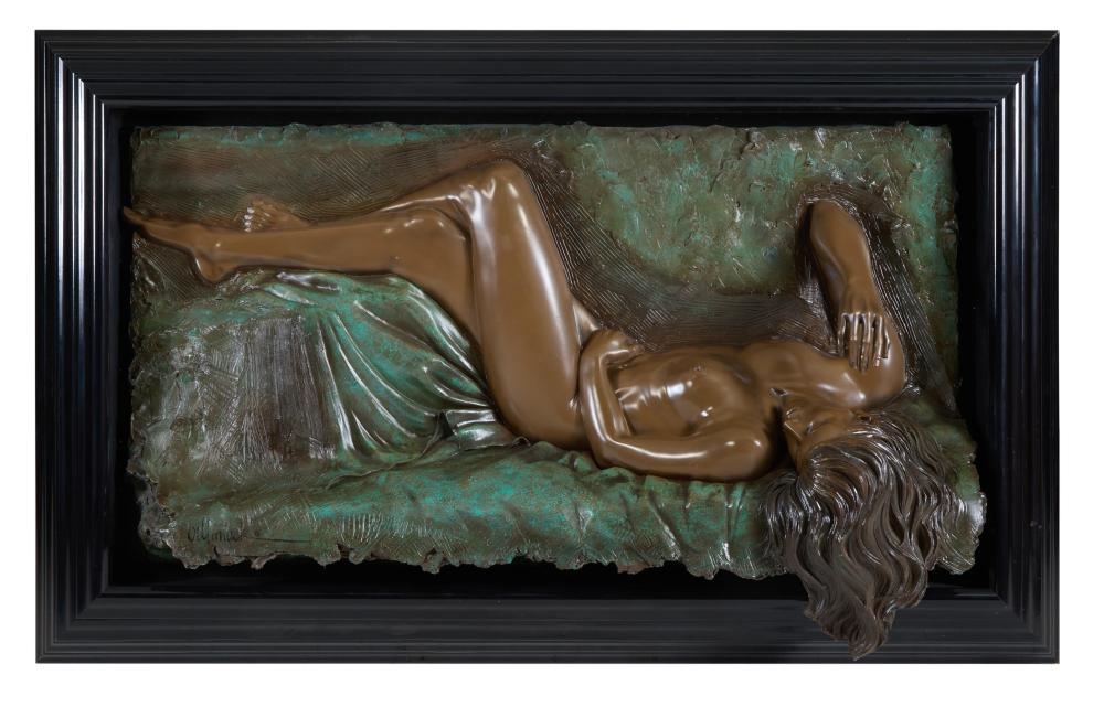 Artwork by Bill Mack, Rhapsody, Made of Bonded Bronze Wall Relief On Wood Panel