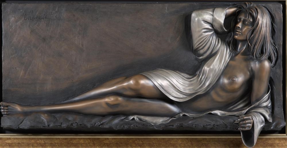 Artwork by Bill Mack, Glamour, Made of Bonded Bronze Wall Relief On Wood Panel