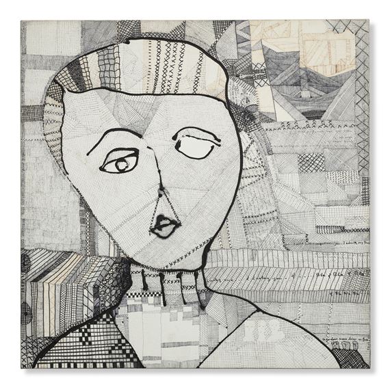 Self-Portrait with Words by Huguette Caland, Executed in 1998