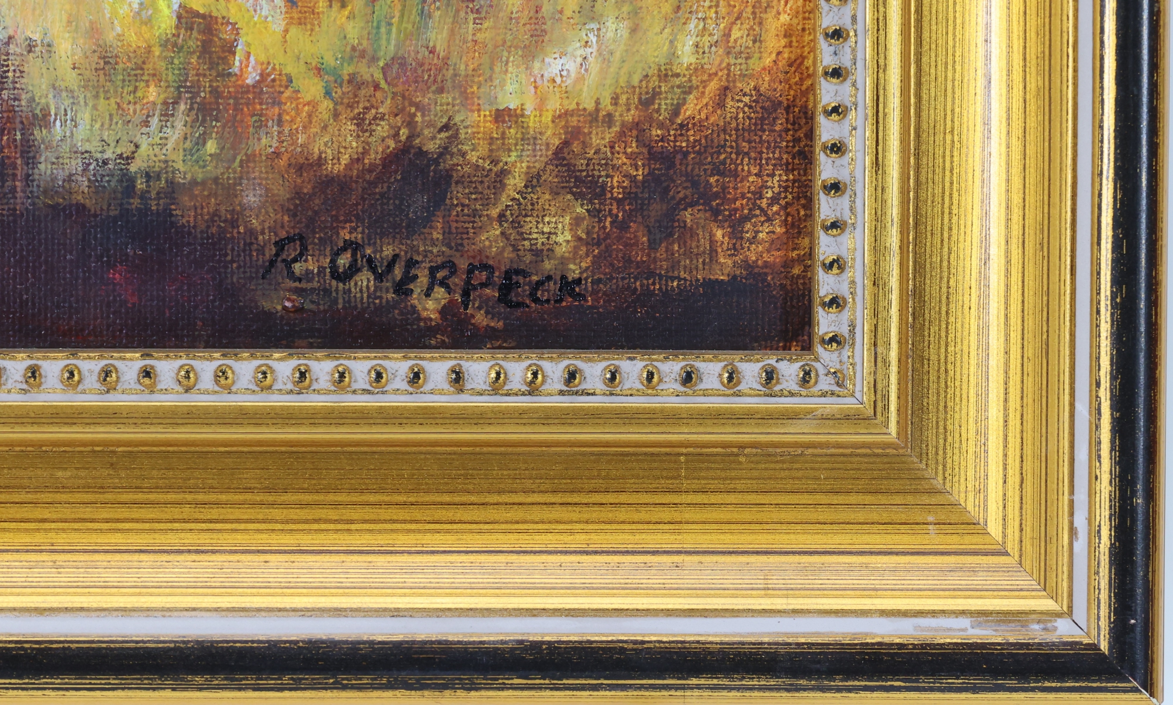 Artwork by Ray Overpeck, Fall Farm, Made of Oil On Board