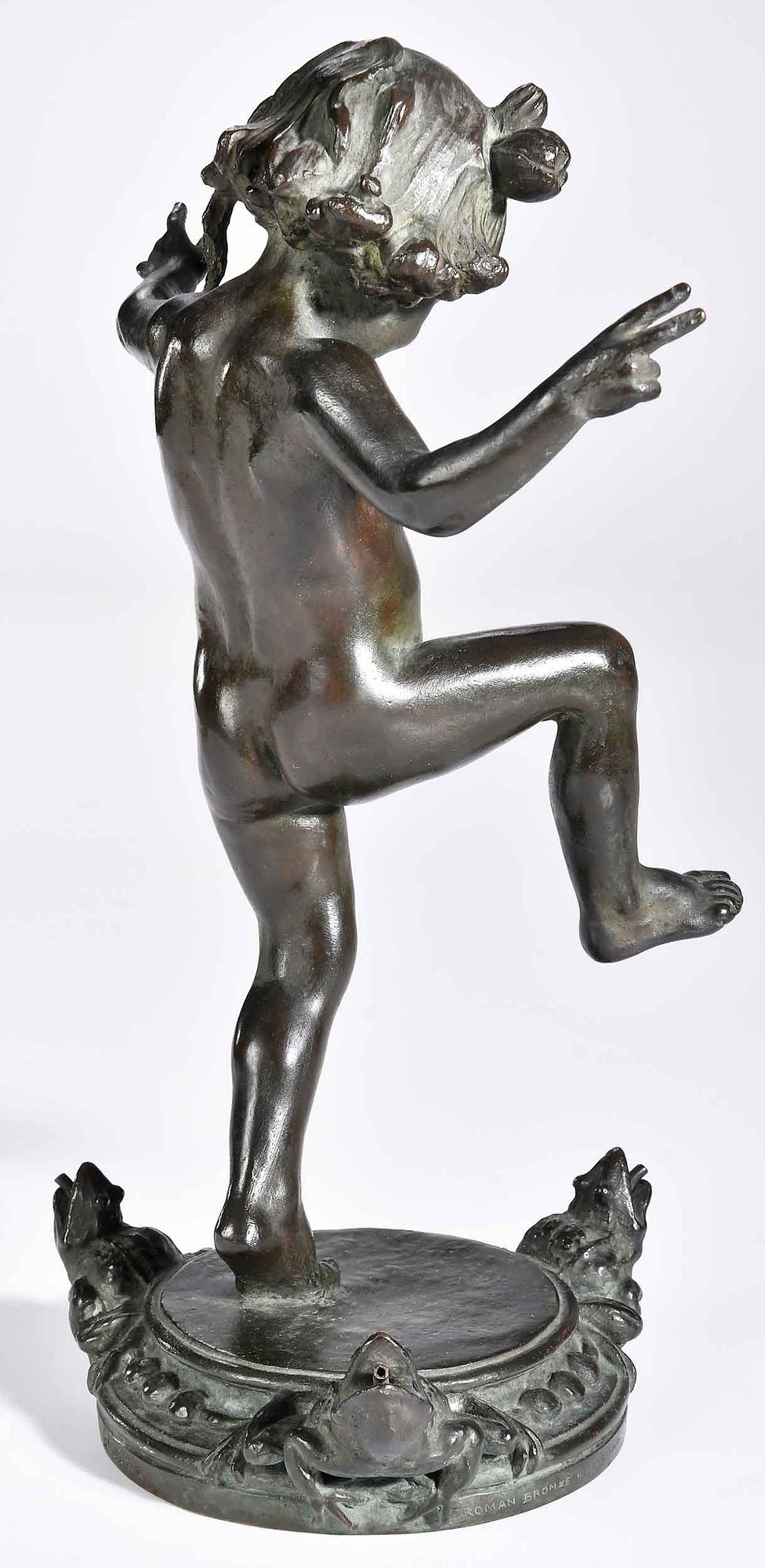 Artwork by Janet Scudder, Frog Baby Fountain, Made of Patinated Bronze