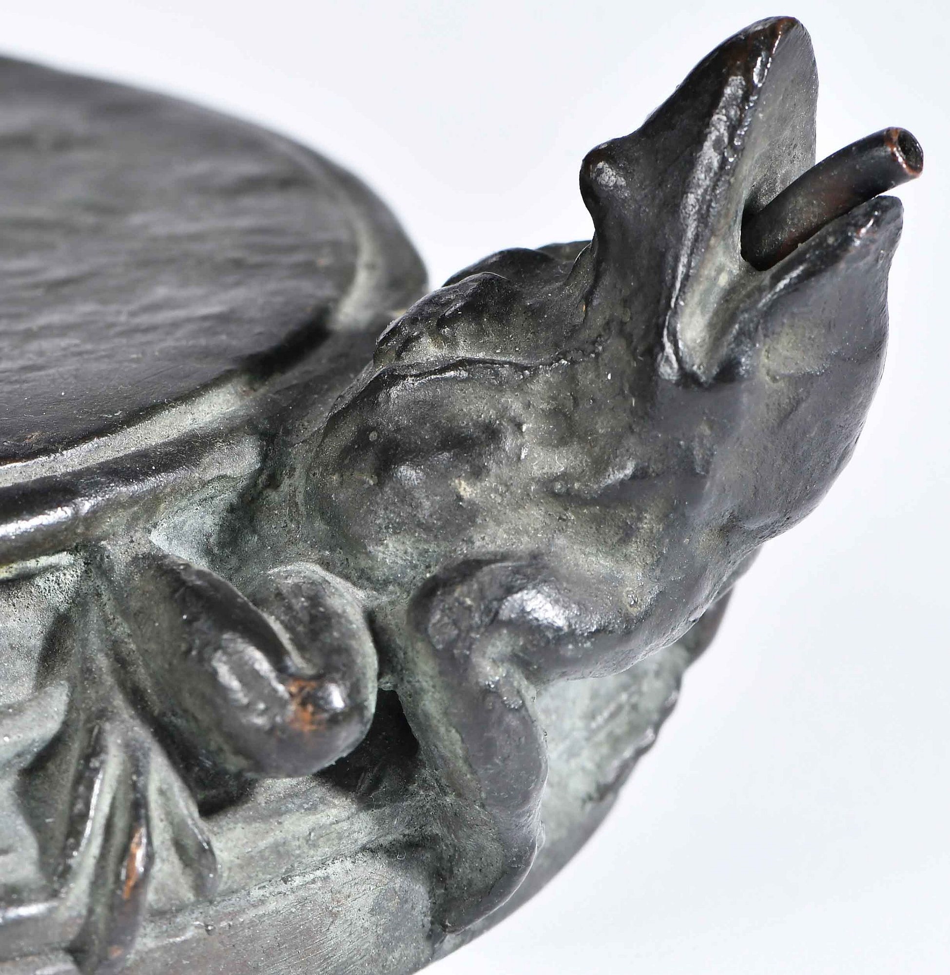 Artwork by Janet Scudder, Frog Baby Fountain, Made of Patinated Bronze