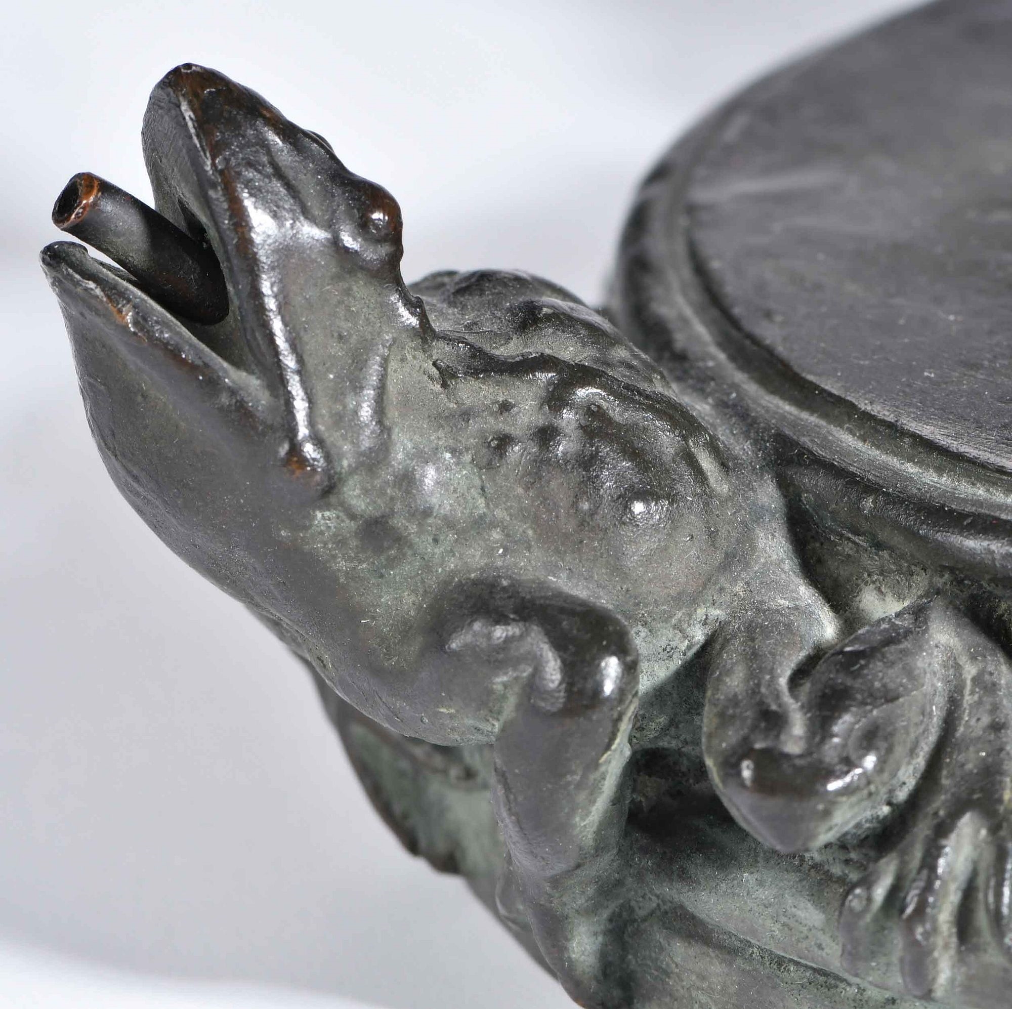 Artwork by Janet Scudder, Frog Baby Fountain, Made of Patinated Bronze