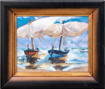 Beached Boats After Joaquin Sorolla - Marlena Hebenstreit