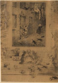 Mary and Child in Stable (after Durer) - Amand Durand