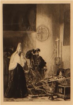 A Funeral Scene - Léopold Flameng