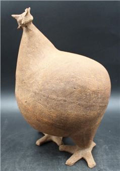 Pottery Rooster Sculpture - Frieder Hermann