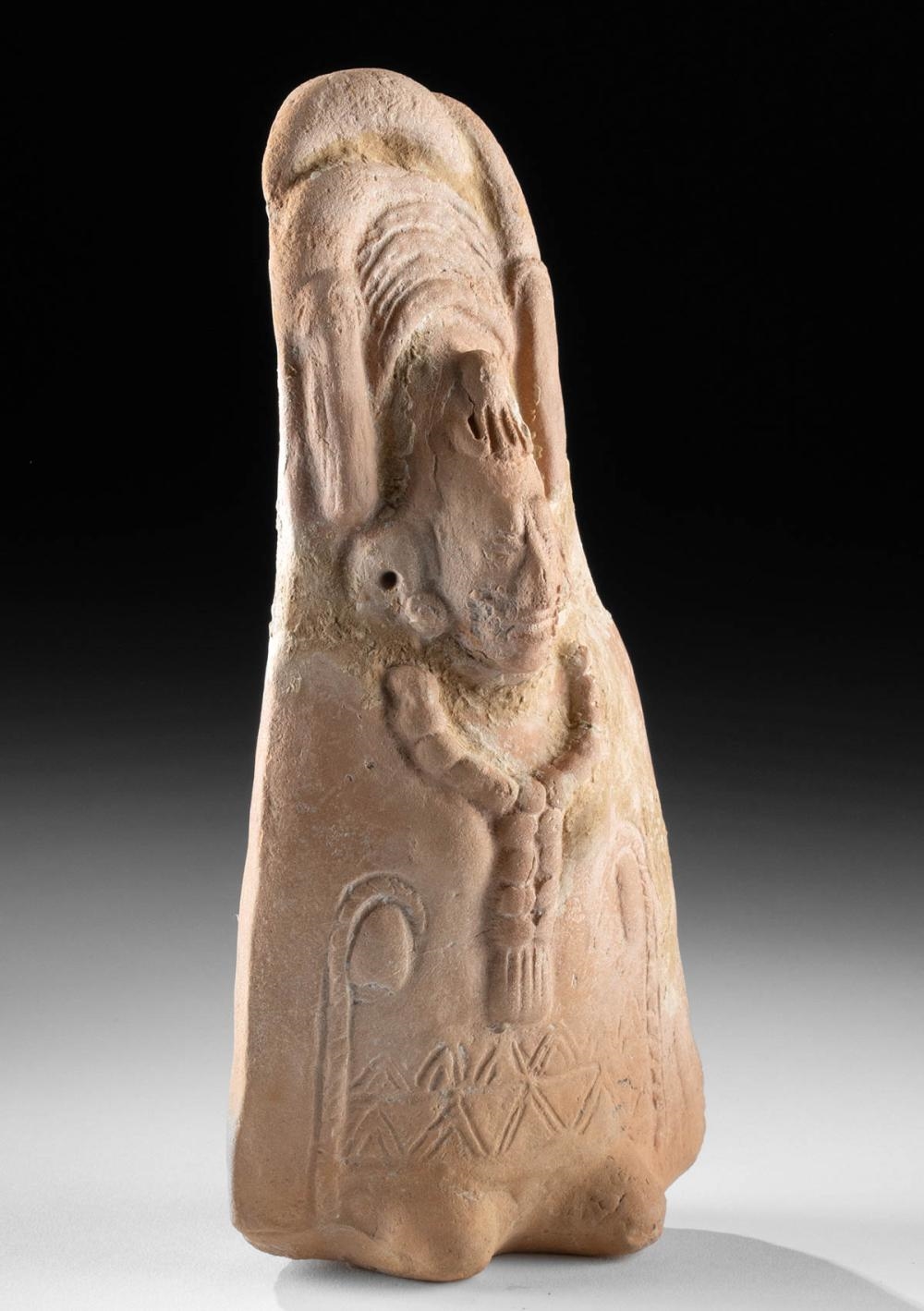 Maya | Maya Jaina Hollow Rattle w/ Ritual Scarification (90) | MutualArt