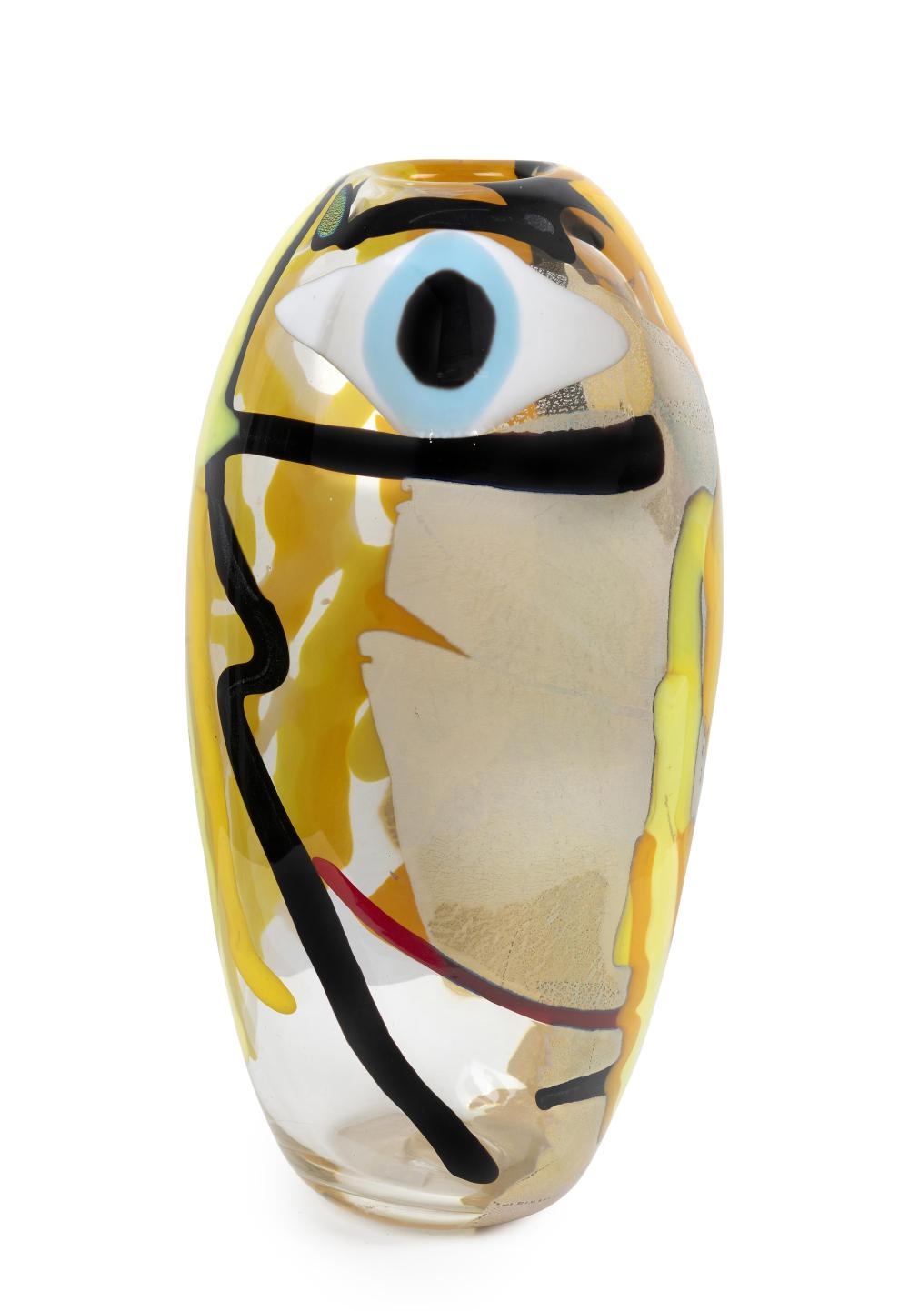 Artwork by Deborah Halpern, Girl with Yellow Hair, Made of Fused Blown Glass