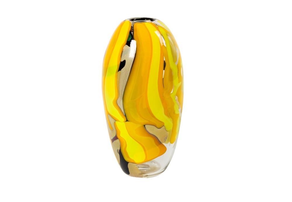 Artwork by Deborah Halpern, Girl with Yellow Hair, Made of Fused Blown Glass