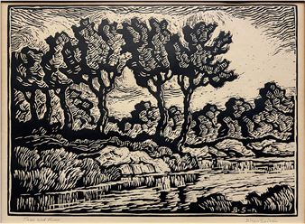 Trees and River - Birger Sandzén