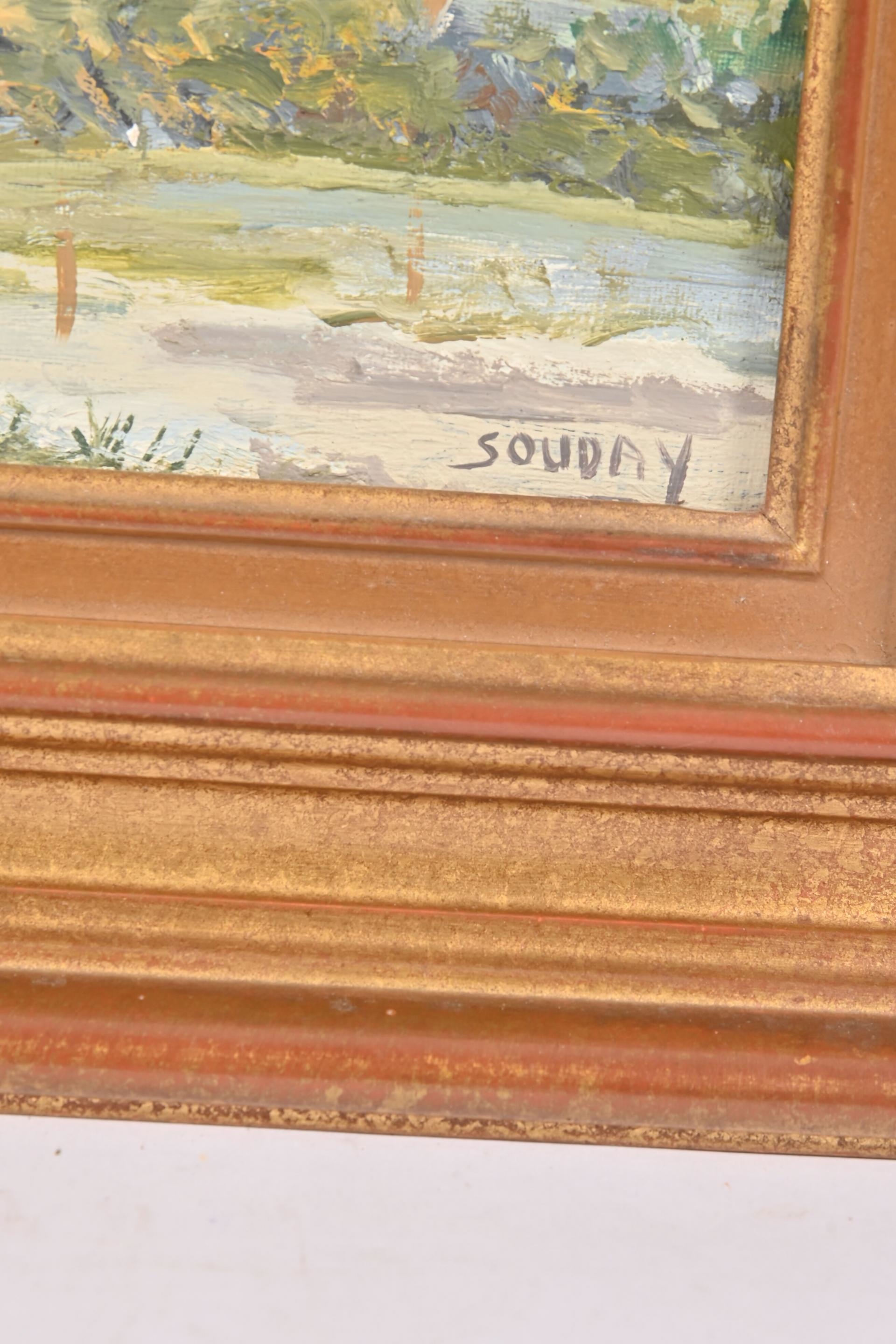 Artwork by Patrick Souday, Vue de Gallardon, Made of Huile Sur Toile