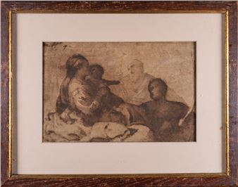 Holy Family with Saint Joseph and Saint John the Baptist - Pier Francesco Mola