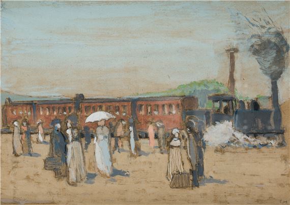 Ladies at the train station - Lluís Marsans
