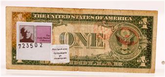 met de hand gesigneerd dollar biljet - Andy Warhol
