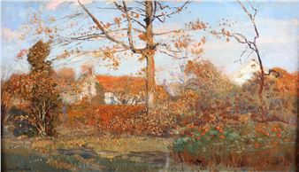 Gezicht uit het atelier in Berlicum - Frans Oerder