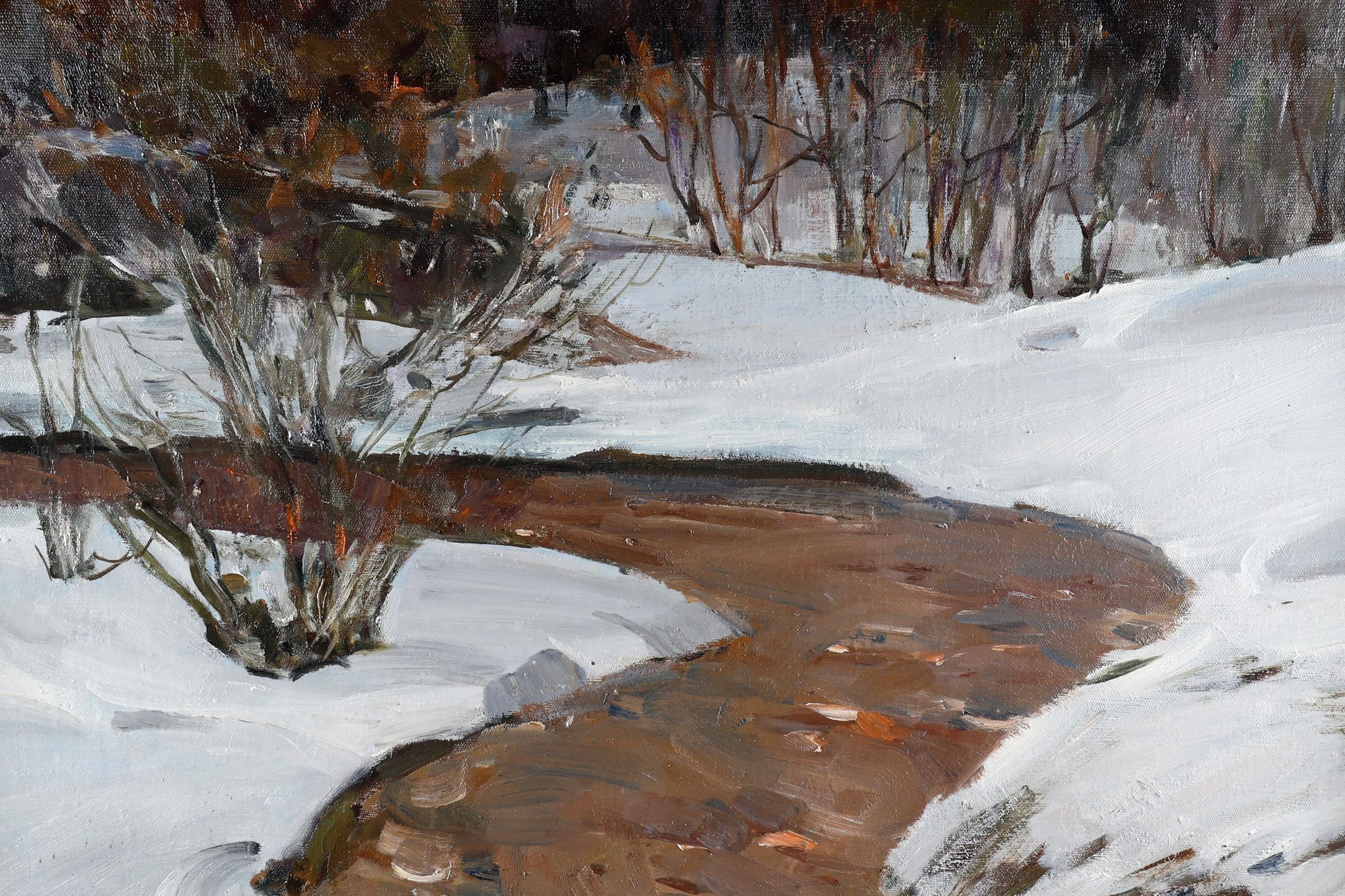 Artwork by Nikolai Nikolaevich Baskakov, Snowlandscape 1978, Made of olieverf op doek