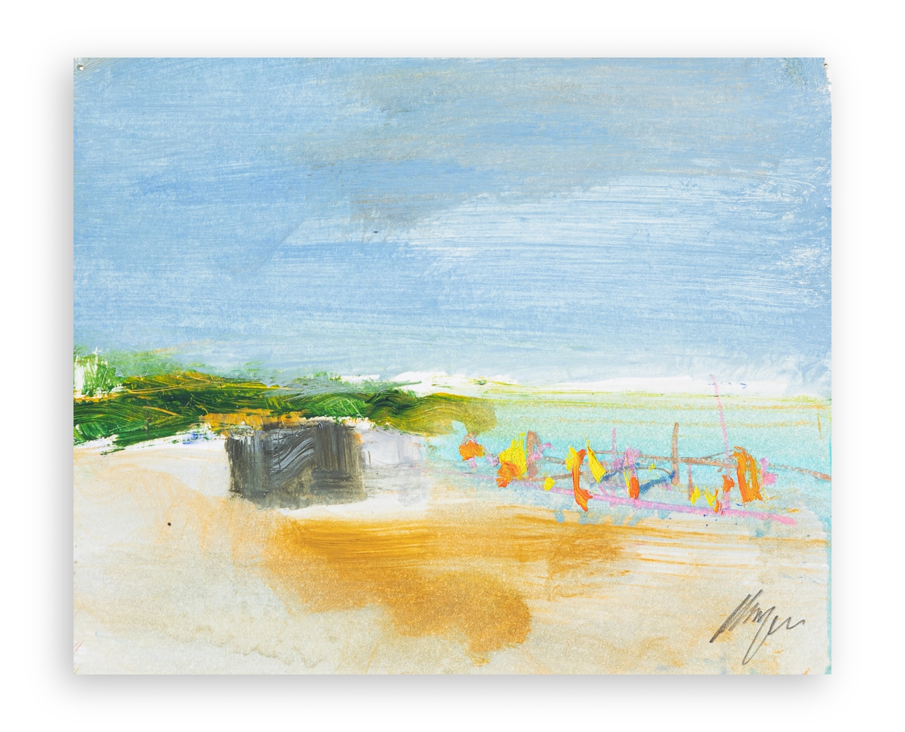 Artwork by Salvatore Magazzini, Marina, Made of oil on cardboard