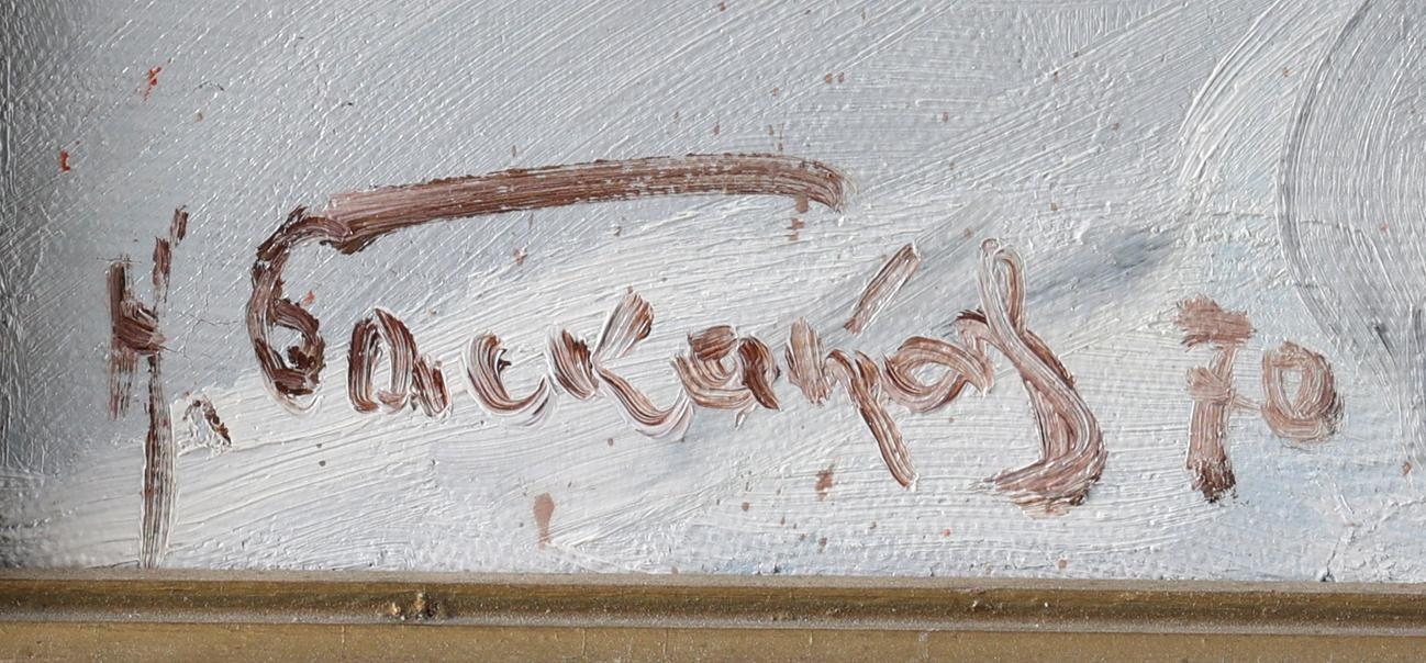 Artwork by Nikolai Nikolaevich Baskakov, Snowlandscape 1978, Made of olieverf op doek