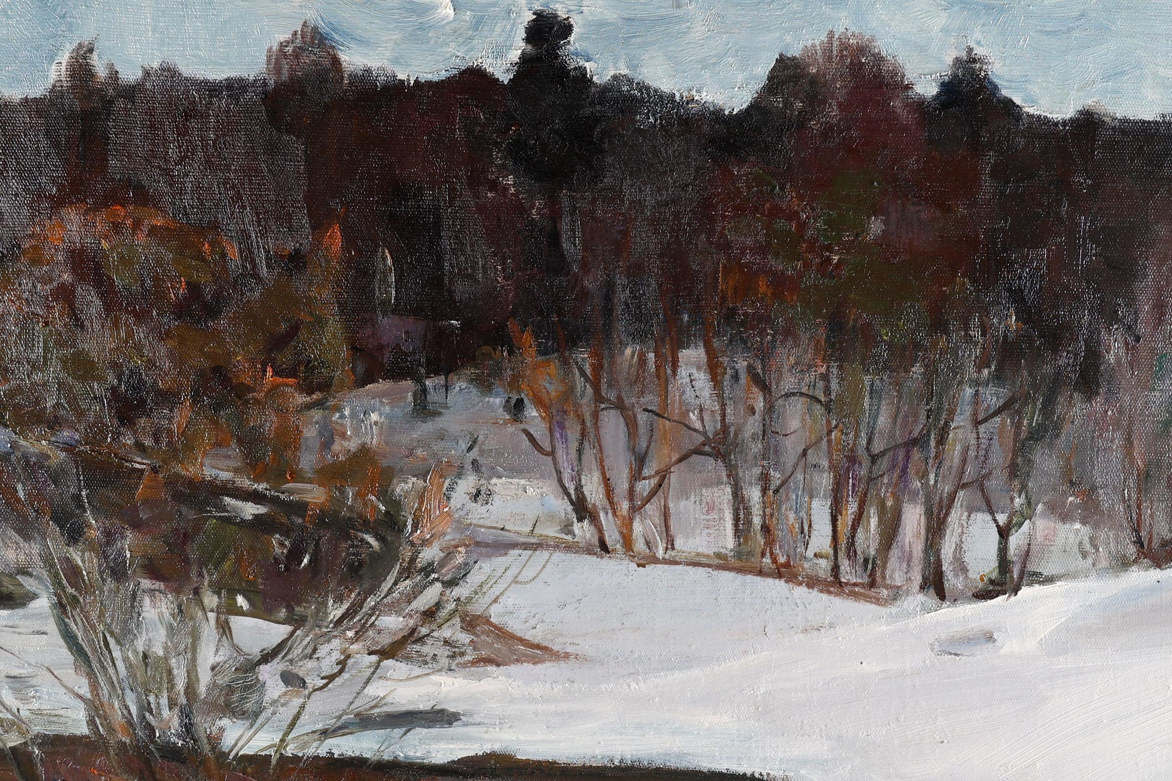 Artwork by Nikolai Nikolaevich Baskakov, Snowlandscape 1978, Made of olieverf op doek