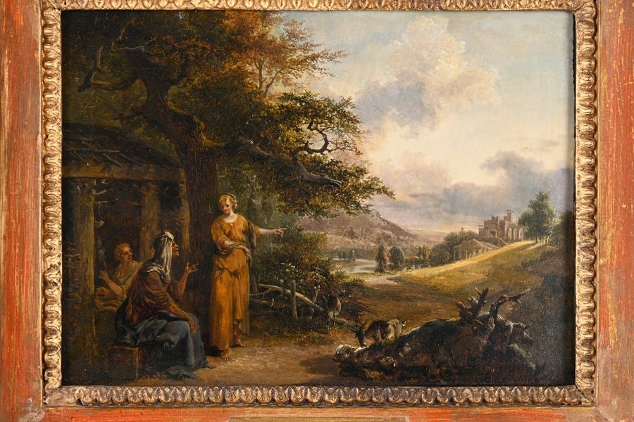 Artwork by Jean-Louis Demarne, Suite of four oils on wood panel. The life of Ruth and Booz in four episodes, Made of Oils On Wood Panel