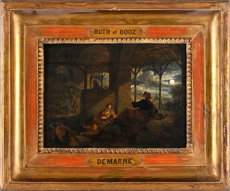 Artwork by Jean-Louis Demarne, Suite of four oils on wood panel. The life of Ruth and Booz in four episodes, Made of Oils On Wood Panel