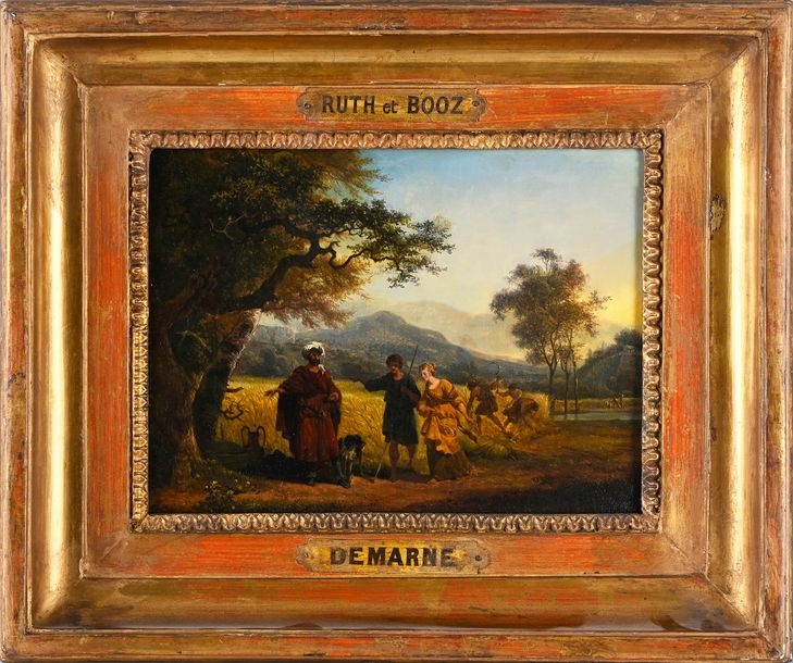Artwork by Jean-Louis Demarne, Suite of four oils on wood panel. The life of Ruth and Booz in four episodes, Made of Oils On Wood Panel