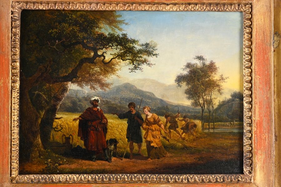 Artwork by Jean-Louis Demarne, Suite of four oils on wood panel. The life of Ruth and Booz in four episodes, Made of Oils On Wood Panel