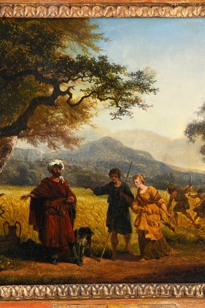 Artwork by Jean-Louis Demarne, Suite of four oils on wood panel. The life of Ruth and Booz in four episodes, Made of Oils On Wood Panel