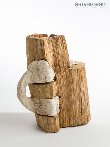 Paolo Bosi | Sculpture in oak and polymorphic plaster with one socket ...