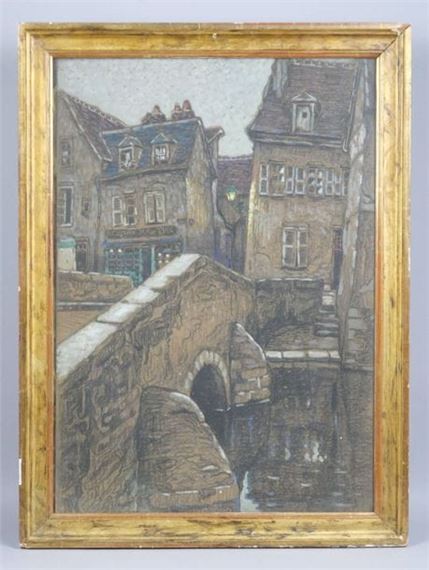 Pierre Gaston Rigaud | The Old Bridge at Chartres (1912) | MutualArt