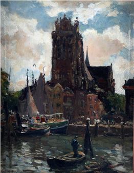 Gezicht op Dordrecht - Jan Evert Moll