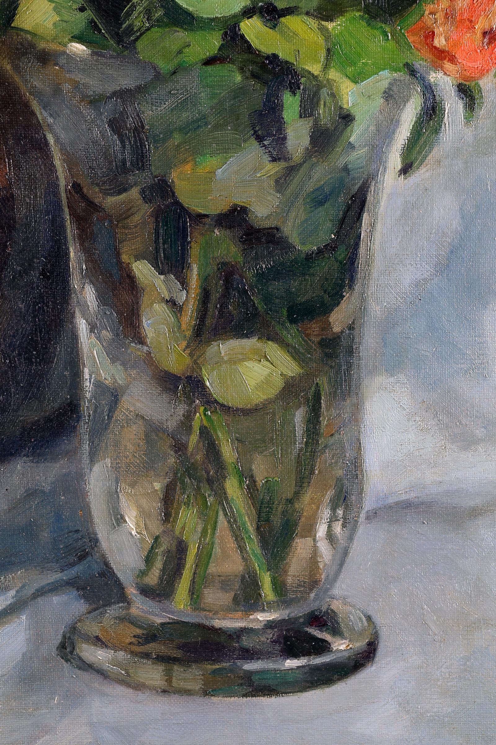 Artwork by Coba Ritsema, Gevarieerd bloemstilleven, Made of olieverf op doek