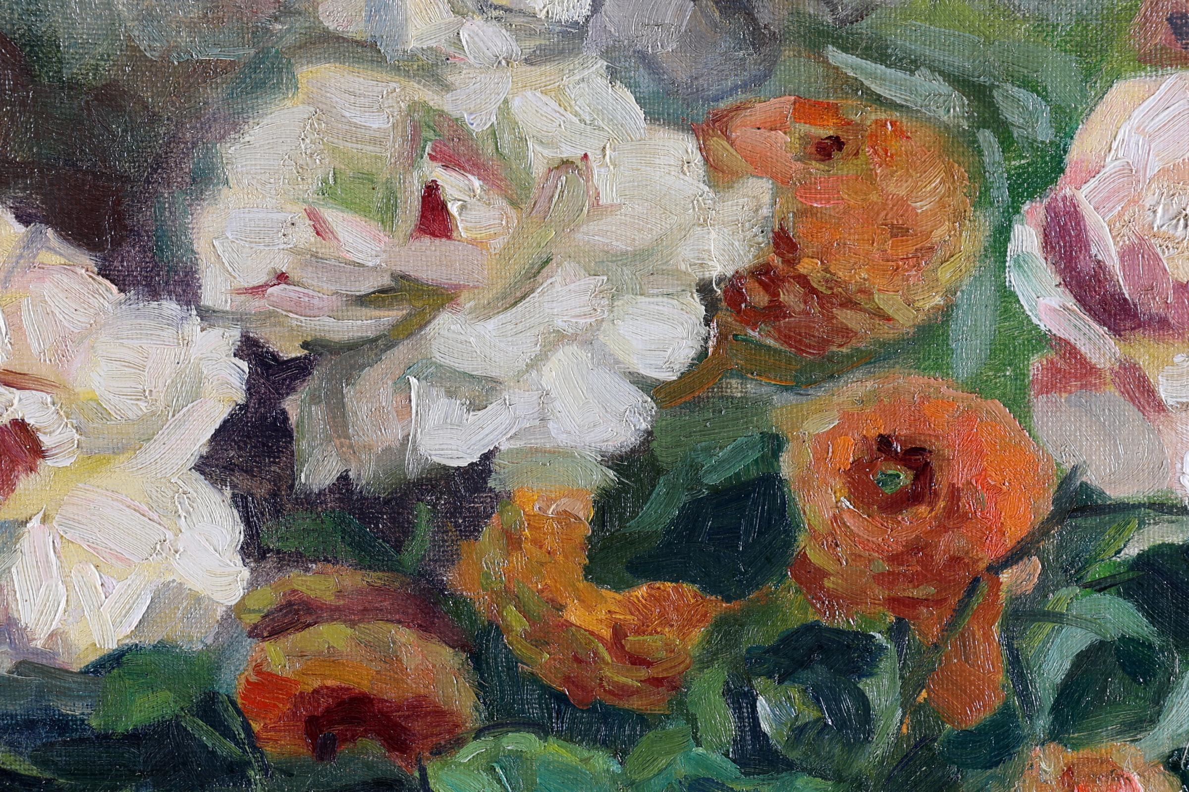 Artwork by Coba Ritsema, Gevarieerd bloemstilleven, Made of olieverf op doek