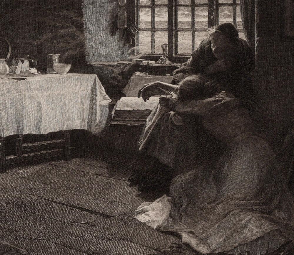 Artwork by Frank Bramley, A Hopeless Dawn, Made of Etching On Wove Paper