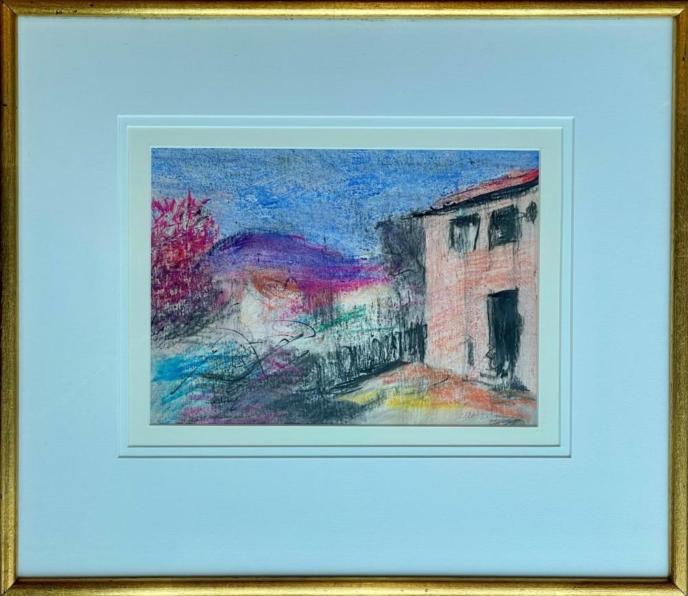 Artwork by Lloyd Rees, Evening at Christ College Hobart, Made of Pastel And Watercolour On Paper