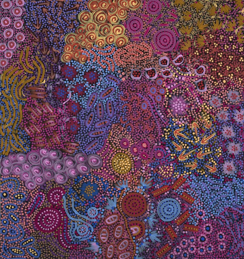 Artwork by Khatija Nampijinpa Possum, My Grandmother's Country, Made of Acrylic On Canvas