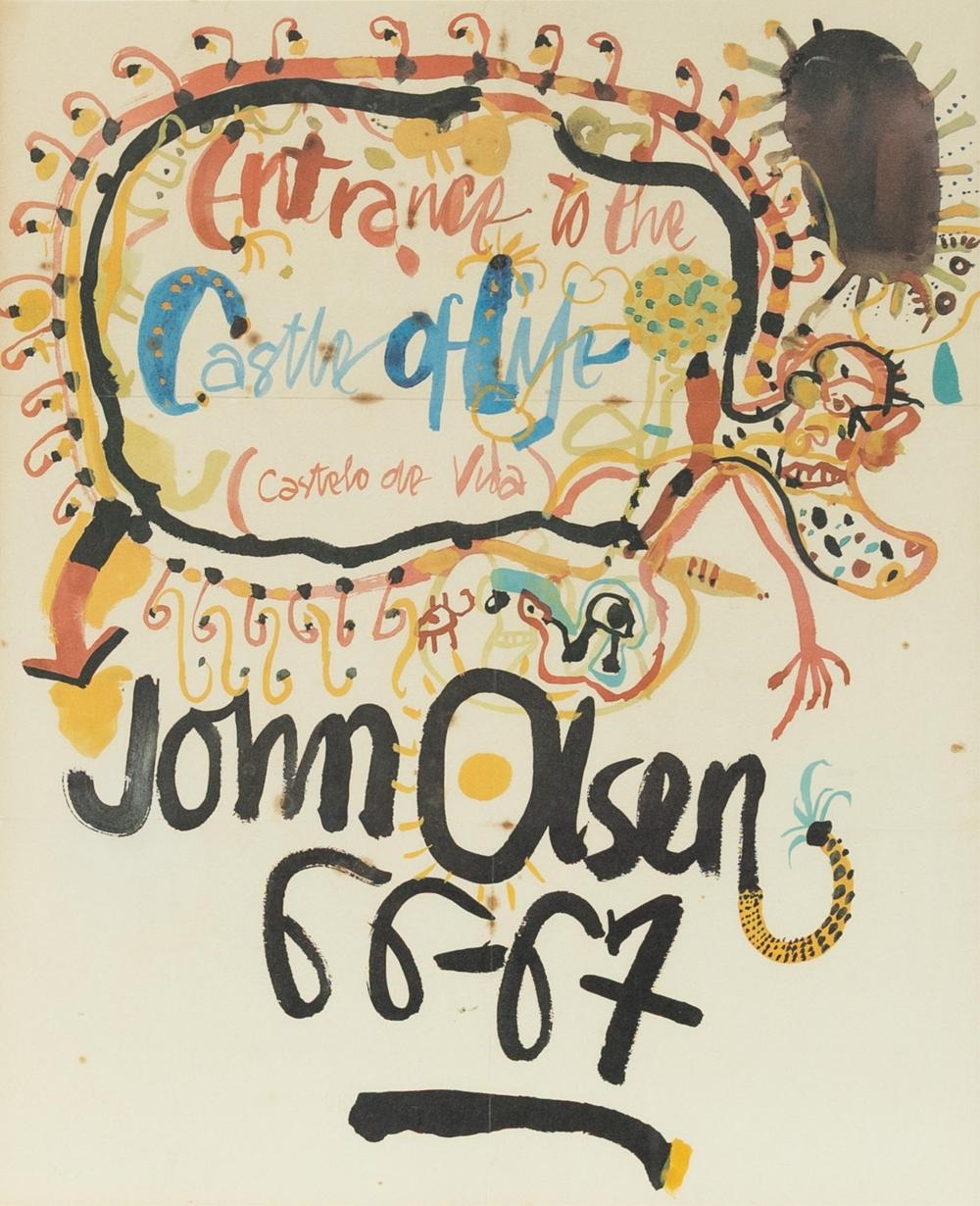 Artwork by John Olsen, Entrance to the castle of life (Castelo de Vida, Made of Coloured Lithograph - Original Exhibition Poster