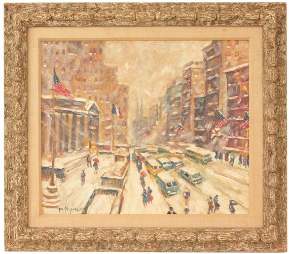 Guy Carleton Wiggins | The Public Library in Winter | MutualArt