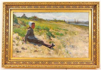 Young girl in the dunes - Theodore Robinson
