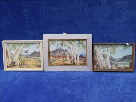 SET OF THREE SMALL FRAMED ALBERT NAMATJIRA HERMANNSBURG PRINTS - Albert Namatjira
