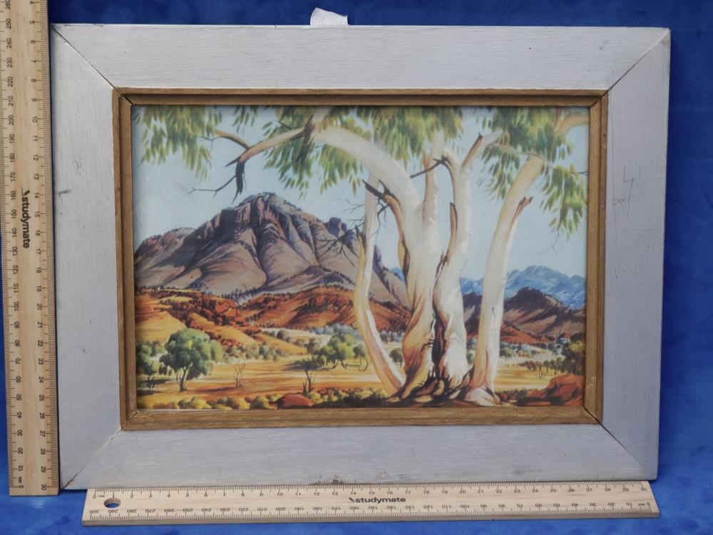 Artwork by Albert Namatjira, SET OF THREE SMALL FRAMED ALBERT NAMATJIRA HERMANNSBURG PRINTS, Made of PRINTS