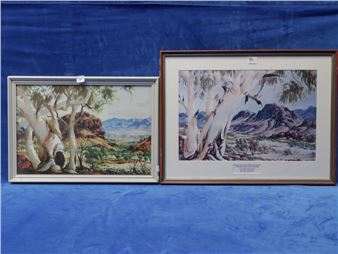 PAIR OF LARGE FRAMED ALBERT NAMATJIRA HERMANNSBURG PRINTS - Albert Namatjira