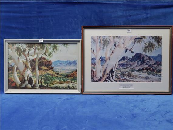 PAIR OF LARGE FRAMED ALBERT NAMATJIRA HERMANNSBURG PRINTS - Albert Namatjira