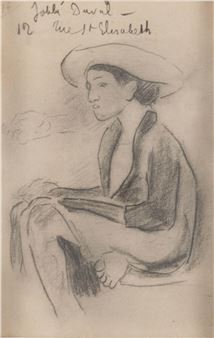 PENCIL SKETCH OF A YOUNG MAN, IN THE STYLE OF GAUGUIN - Paul Gauguin