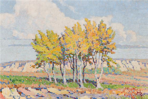 Birger Sandzén
(American, 1871-1954)
The Cottonwood Grove, October, 1912 by Birger Sandzén, 1912