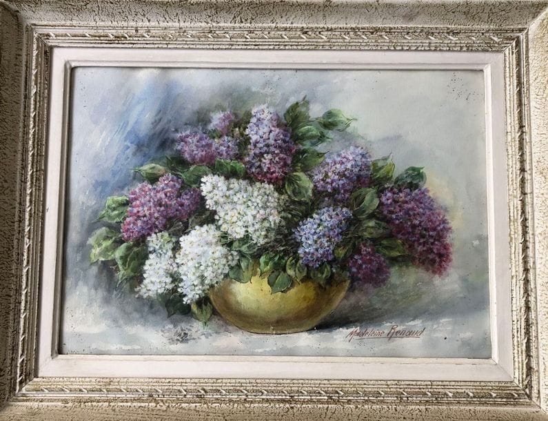 Artwork by Madeleine Renaud, Bouquet of lilacs, Made of Watercolor