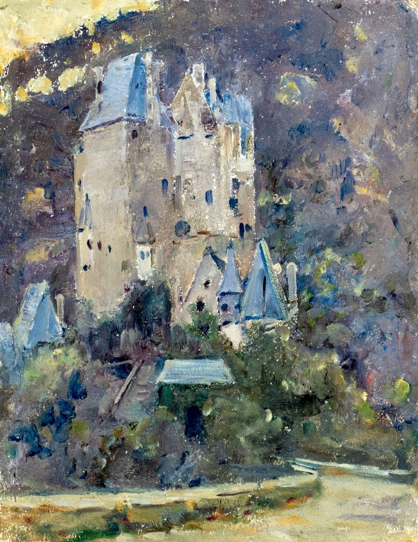 Artwork by Robert van Vorst Sewell, Castle Landscape, Made of Oil On Board
