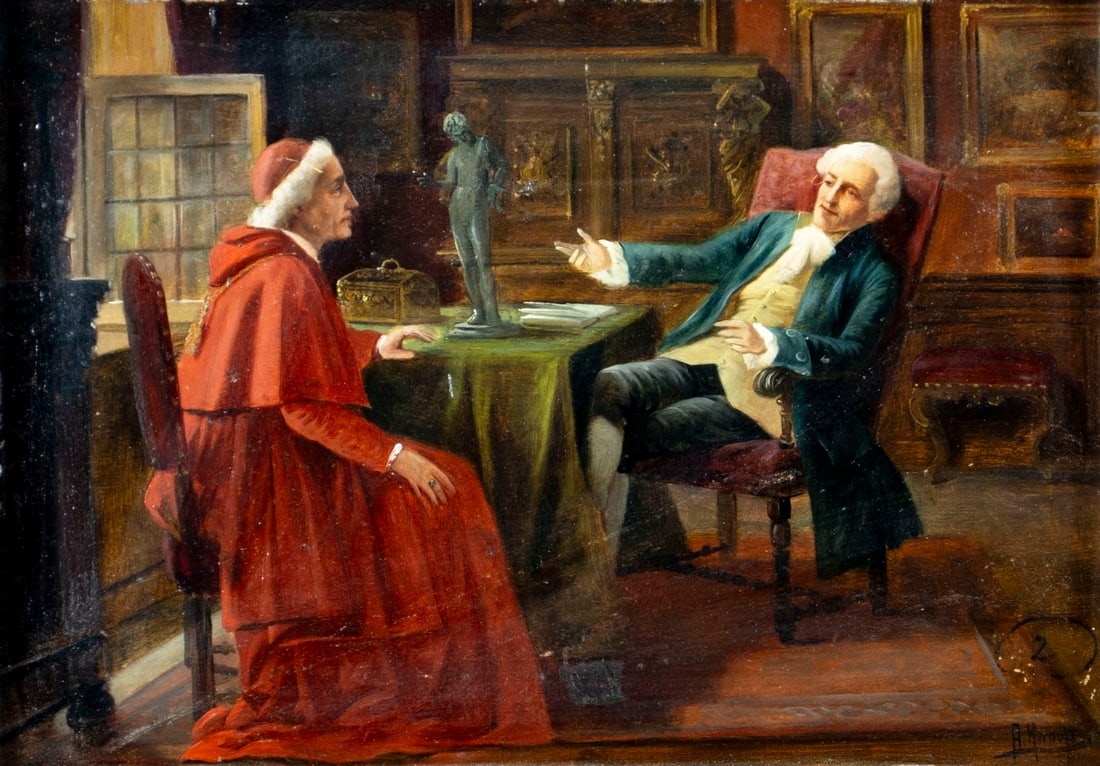 Artwork by August Hermann Knoop, Interior Scene, Made of Oil On Board